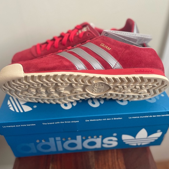 Adidas Guam Active Maroon Tech Silver Met / Size 10 Men’s - Picture 10 of 10